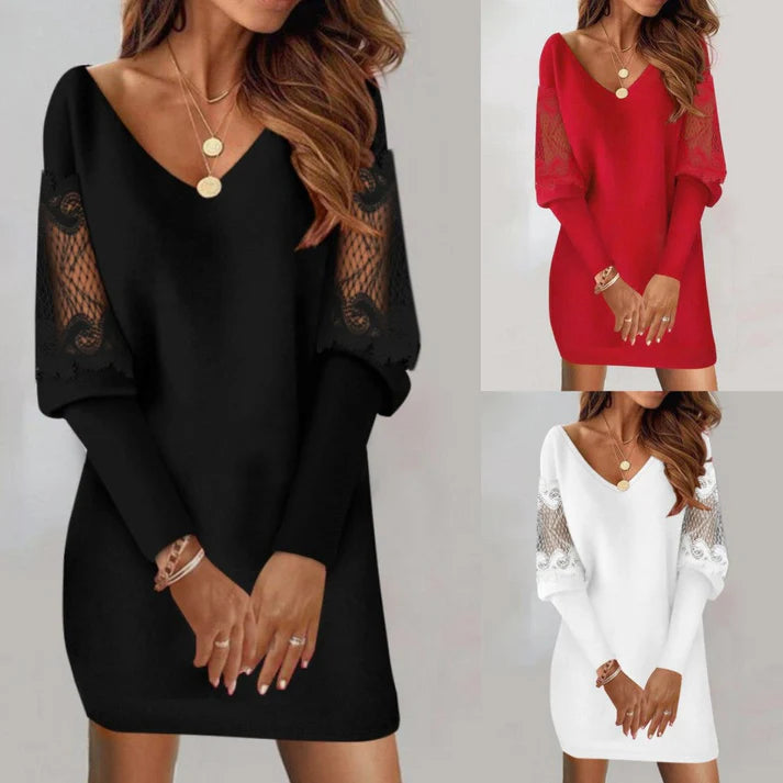 Elara | Lace Sleeve Shift Dress