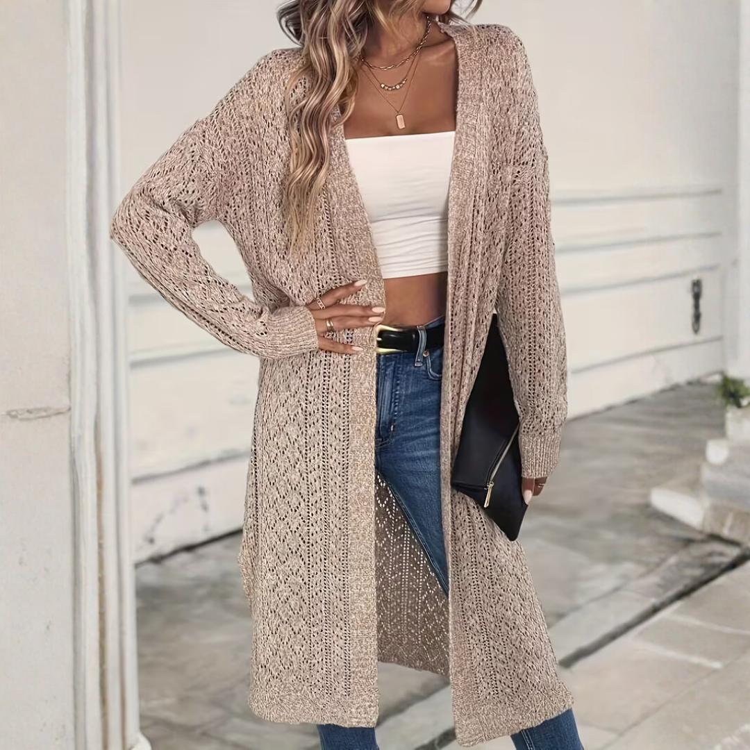 Willow - Simple elegance in an open-knit cardigan