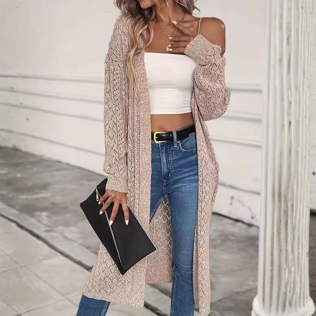Willow - Simple elegance in an open-knit cardigan