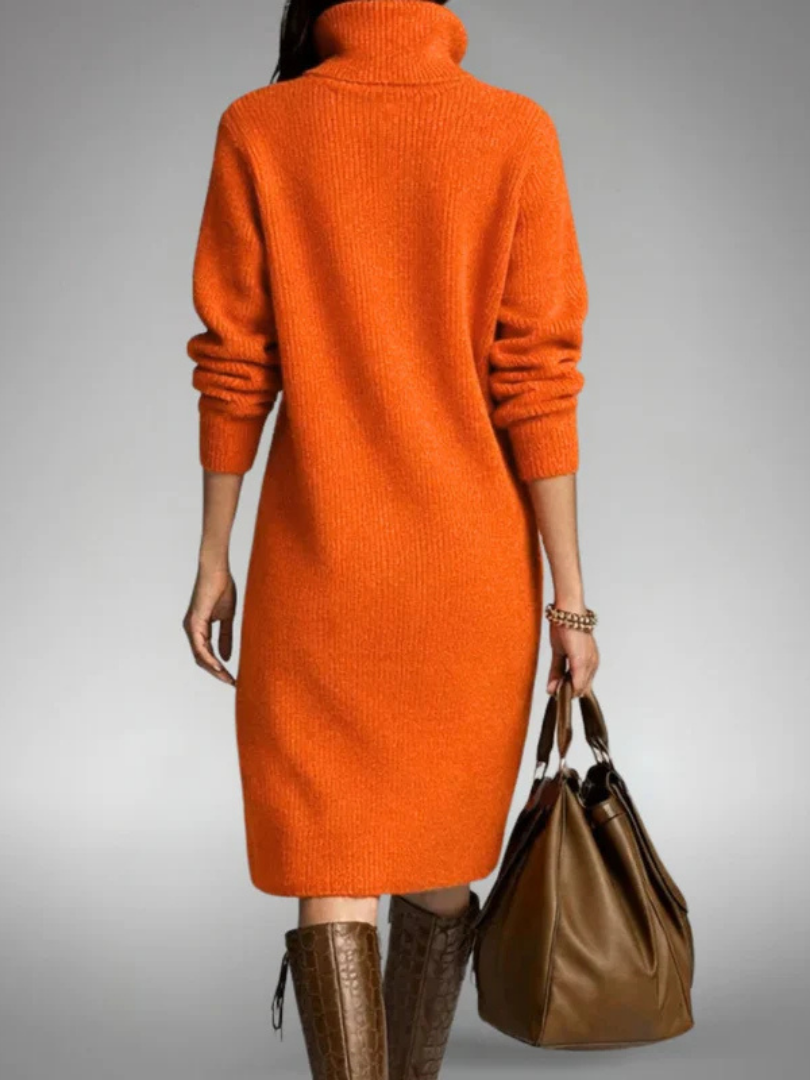 VALERIA – Buttoned Ribbed Knit Midi Dress