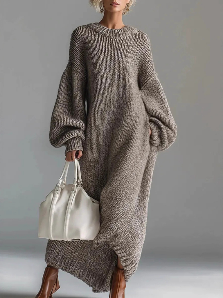 VALERIA – Oversized Knit Maxi Sweater Dress – Rosendale & Co