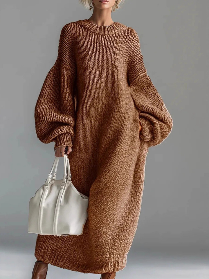 VALERIA – Oversized Knit Maxi Sweater Dress
